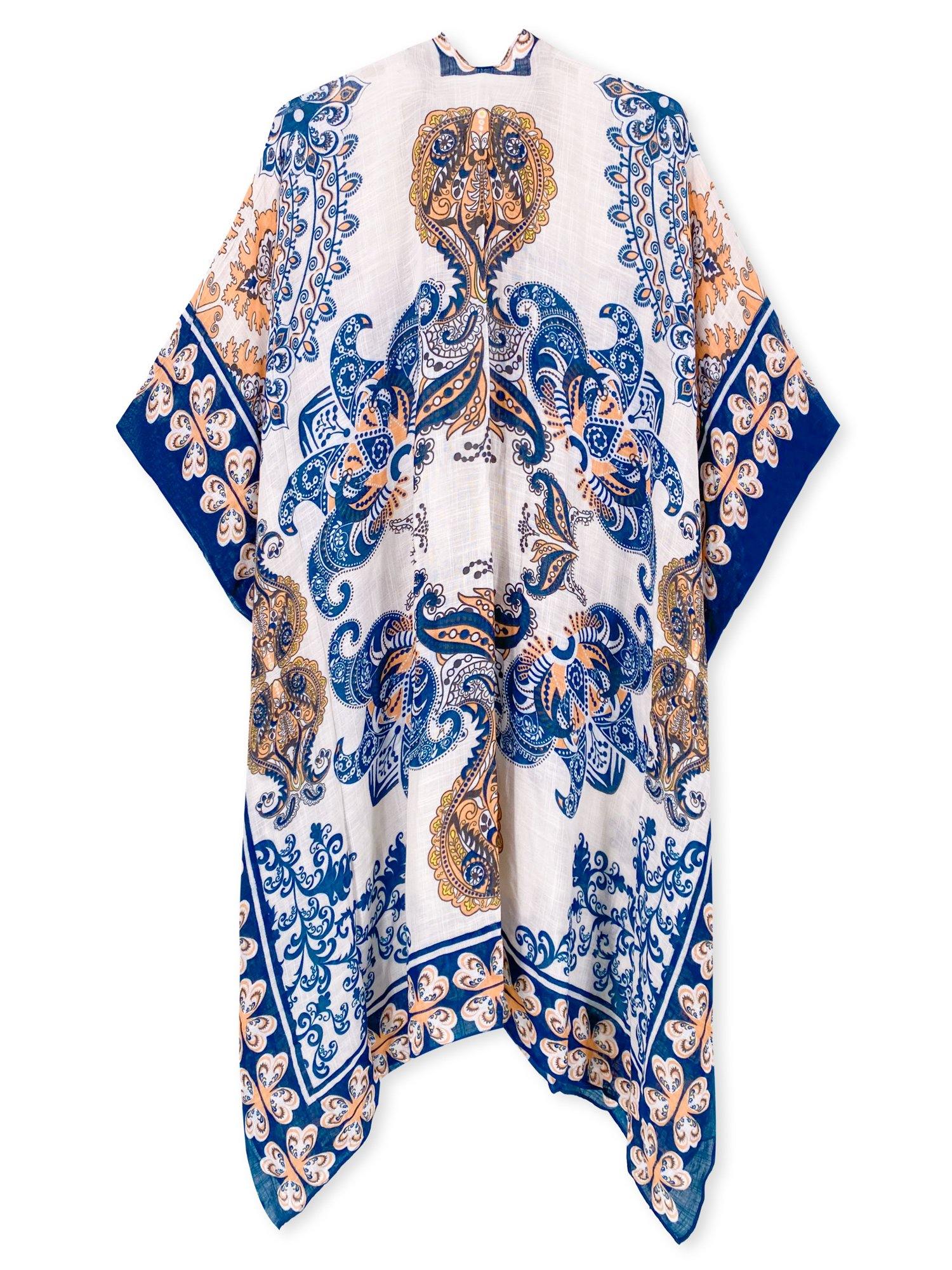 Alanna Indigo Print Kimono - Shopmossrose