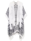 Moss Rose Bohemian Adeline White Print Kimono