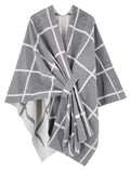 Reversible Plaid Ruana Wrap Shawl