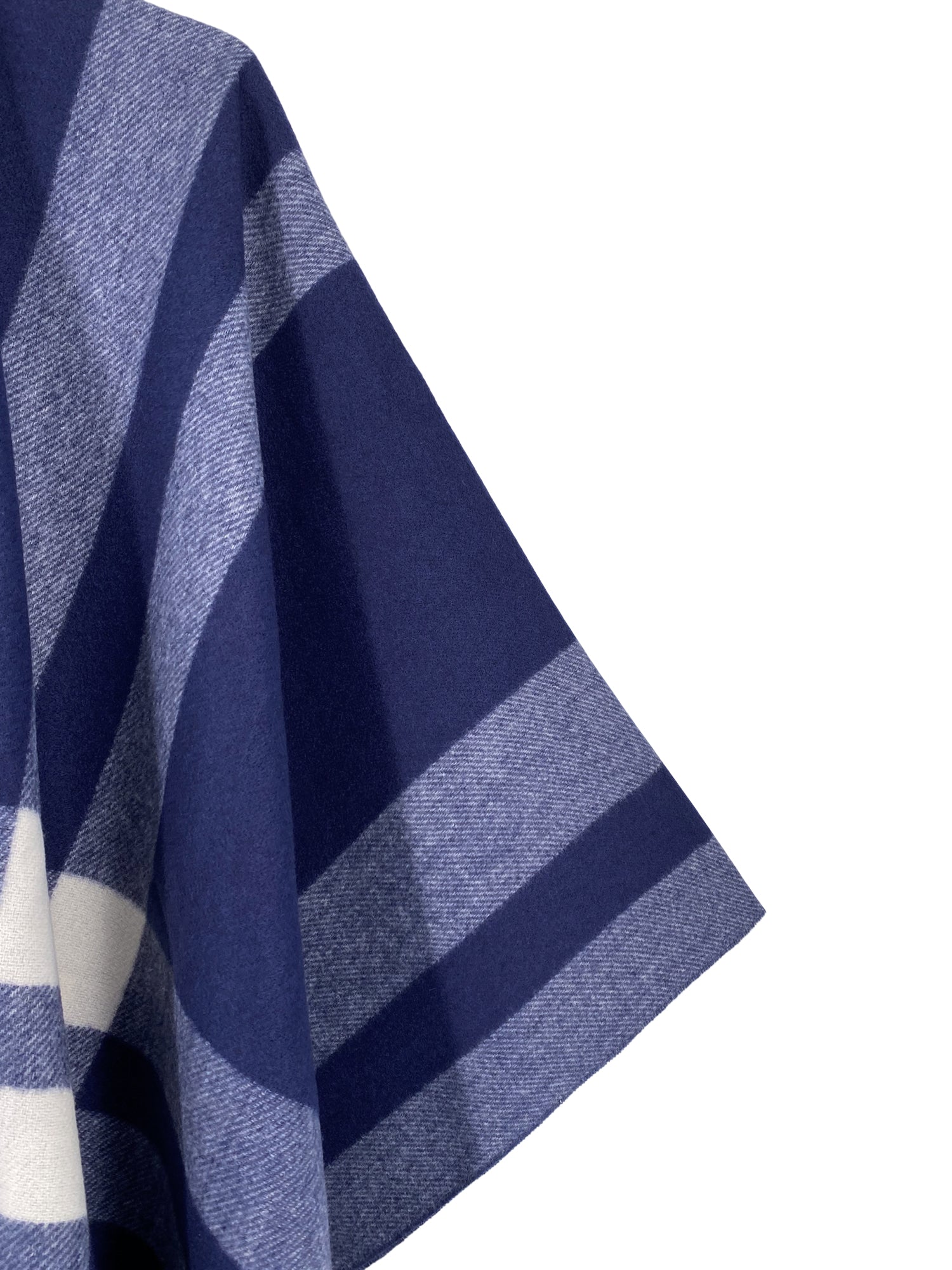 Navy Check Poncho Cape