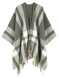 Olive Green Ruana Shawl Wrap