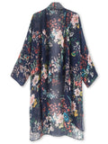 Moss Rose Navy Flora Airy Cover Up