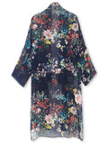 Moss Rose Navy Flora Airy Cover Up