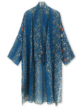 Moss Rose Blue Flora Airy Cover Up