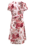 Moss Rose Pink Floral Wrap Mini Dress