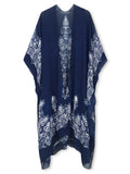 Moss Rose Bohemian Adeline Indigo Print Kimono 