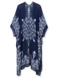 Moss Rose Bohemian Adeline Indigo Print Kimono