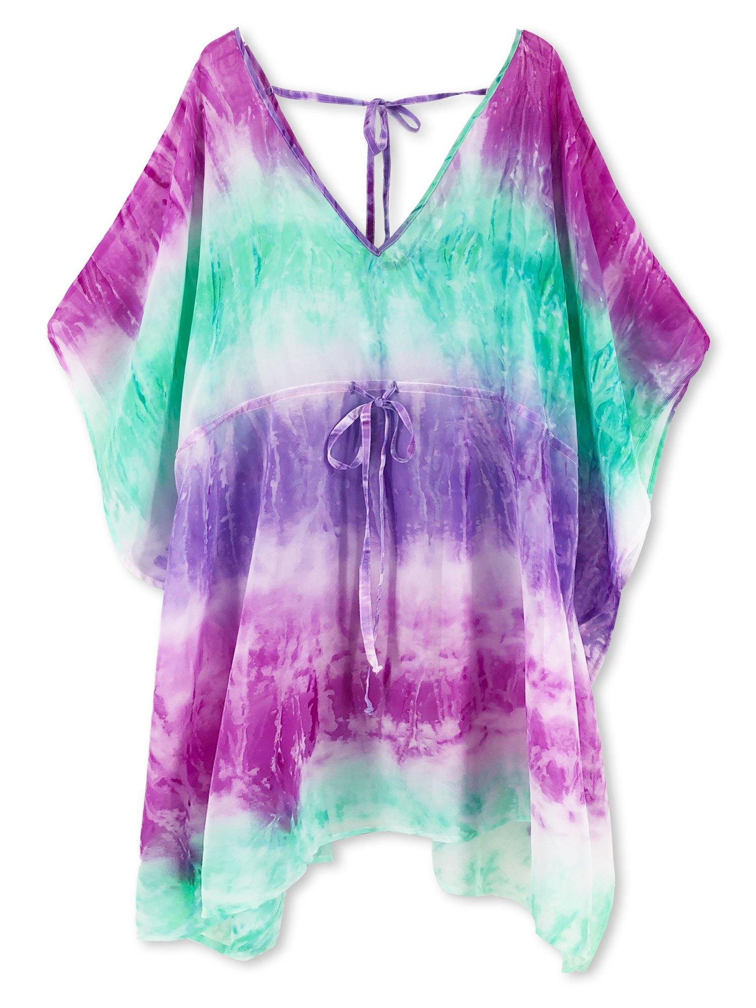 Moss Rose Beach Tie dye Print Kaftan