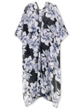 Midnight Gardenia Kimono Beach Cover Up