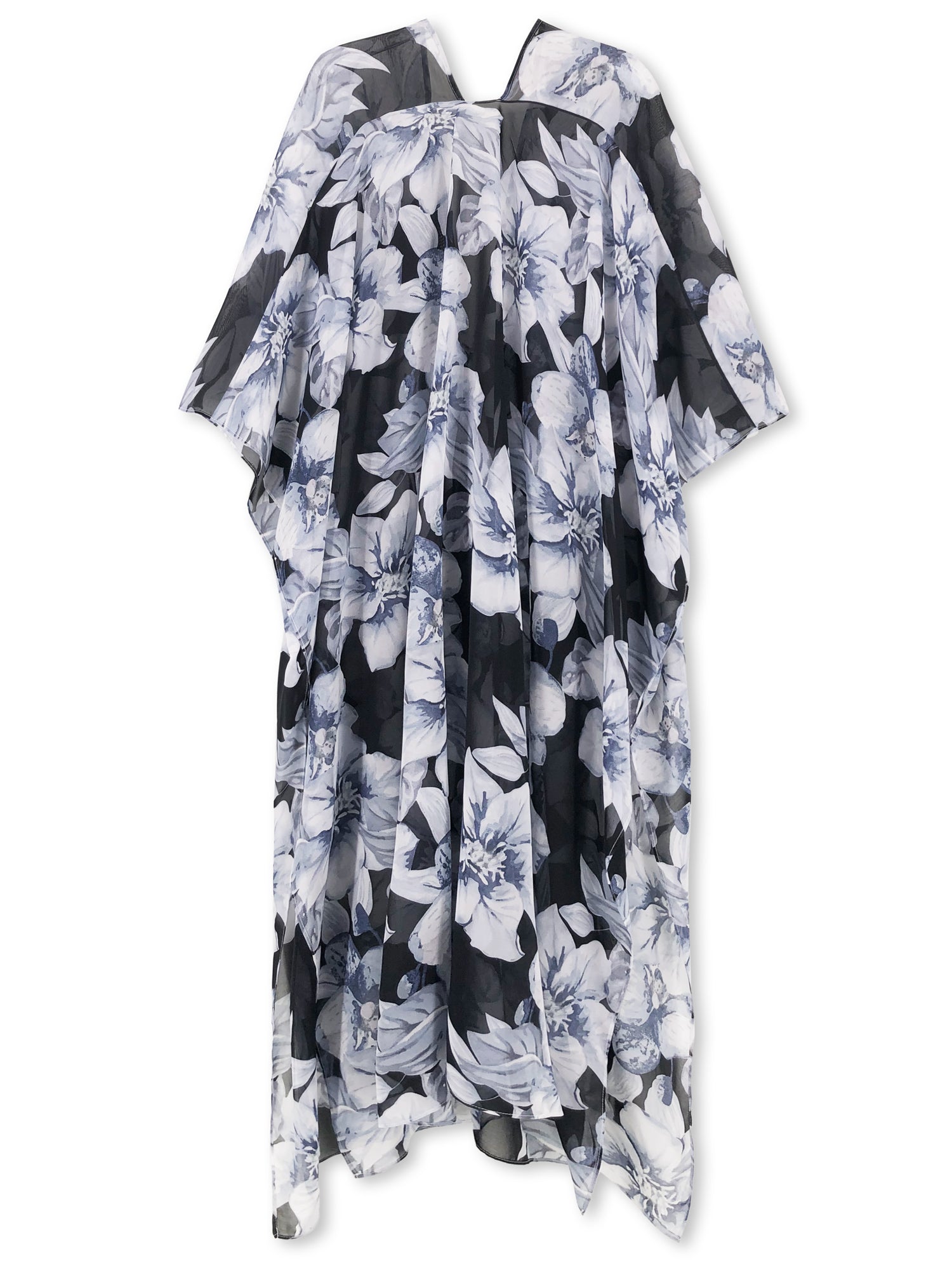Midnight Gardenia Kimono Beach Cover Up