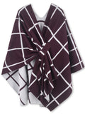Reversible Plaid Ruana Wrap Shawl