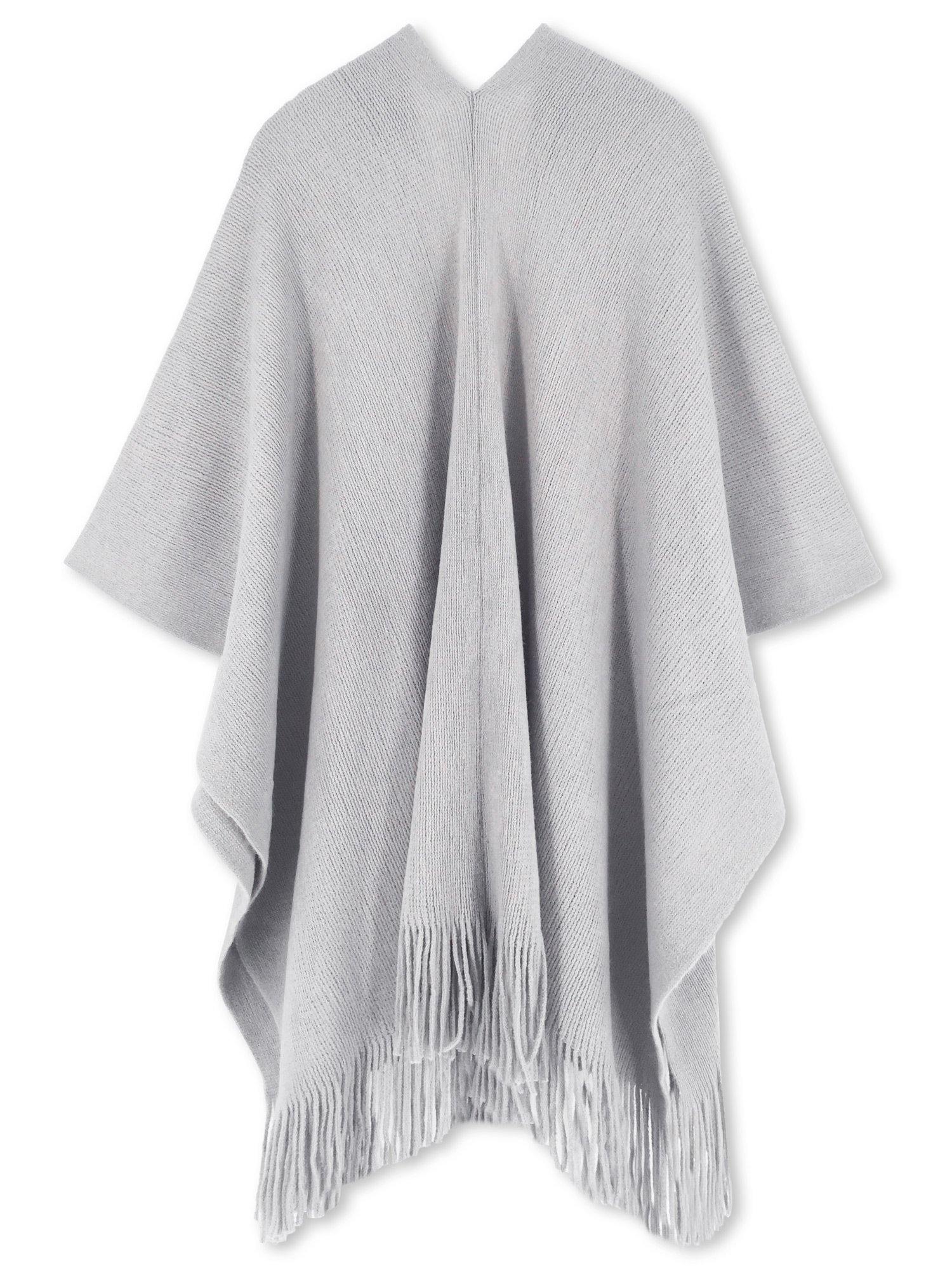 Studded Detail Fringe Knit Wrap - Shopmossrose