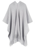 Studded Detail Fringe Knit Wrap - Shopmossrose