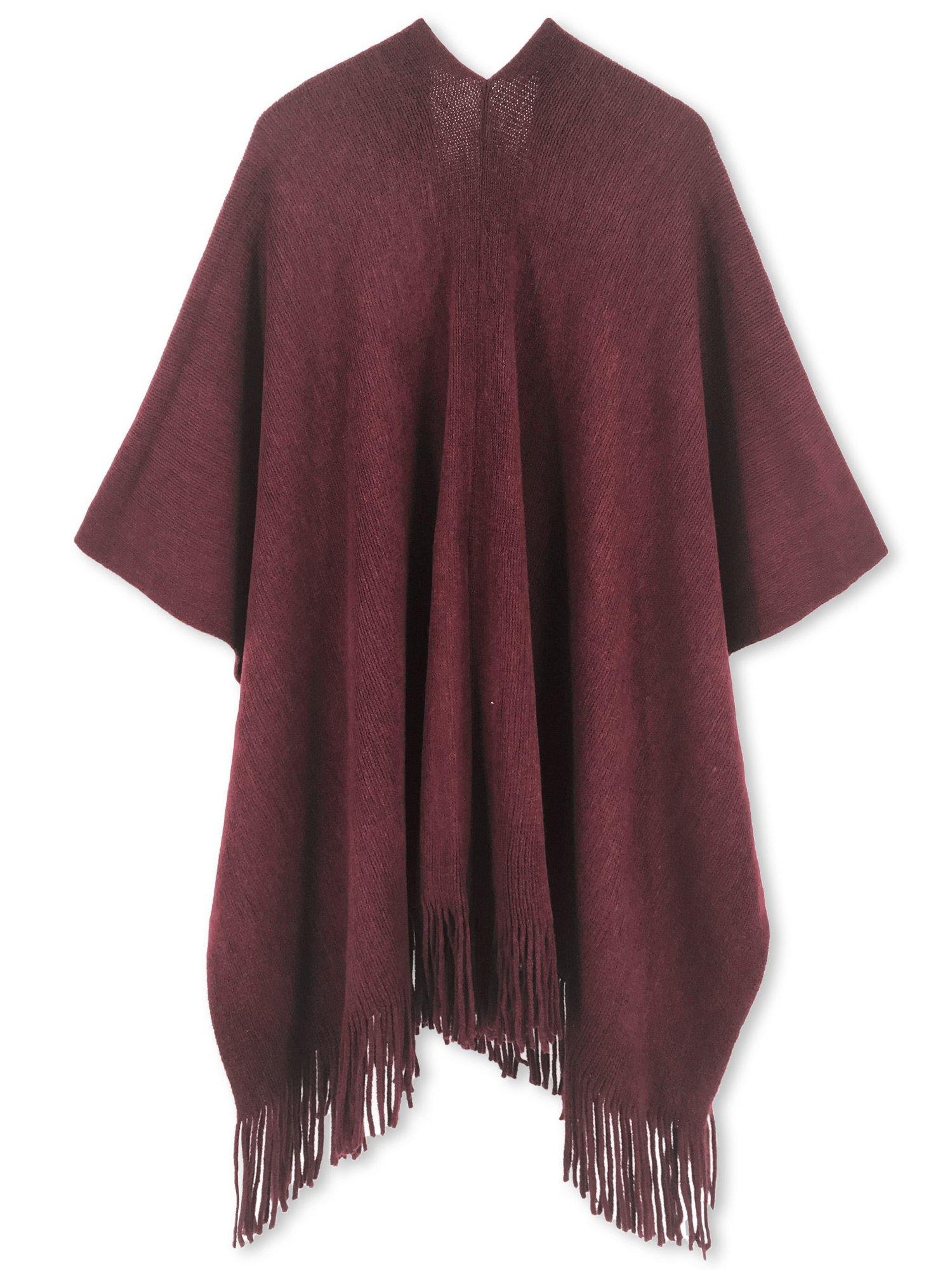 Studded Detail Fringe Knit Wrap - Shopmossrose