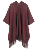 Studded Detail Fringe Knit Wrap - Shopmossrose