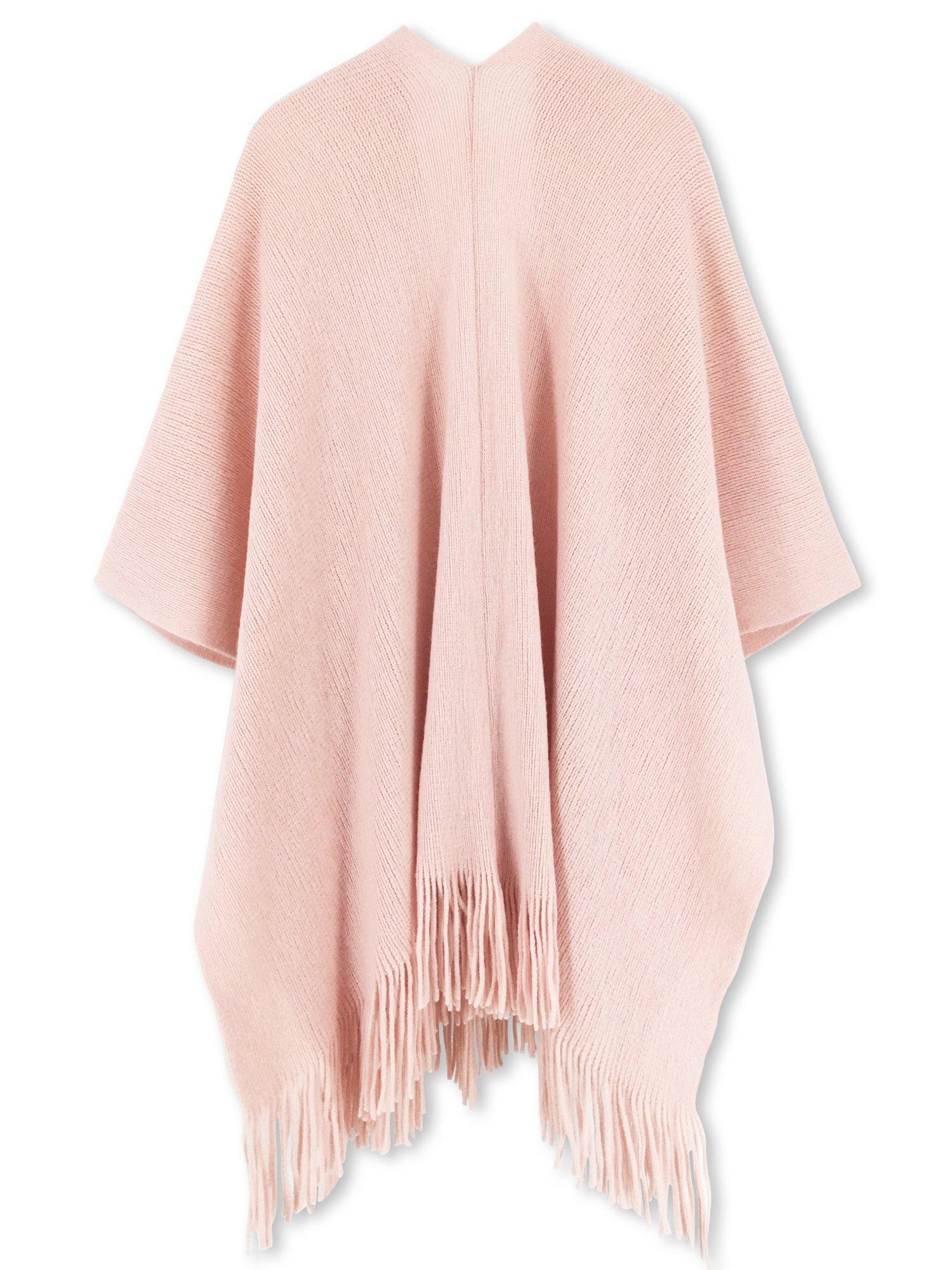 Studded Detail Fringe Knit Wrap - Shopmossrose