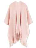Studded Detail Fringe Knit Wrap - Shopmossrose