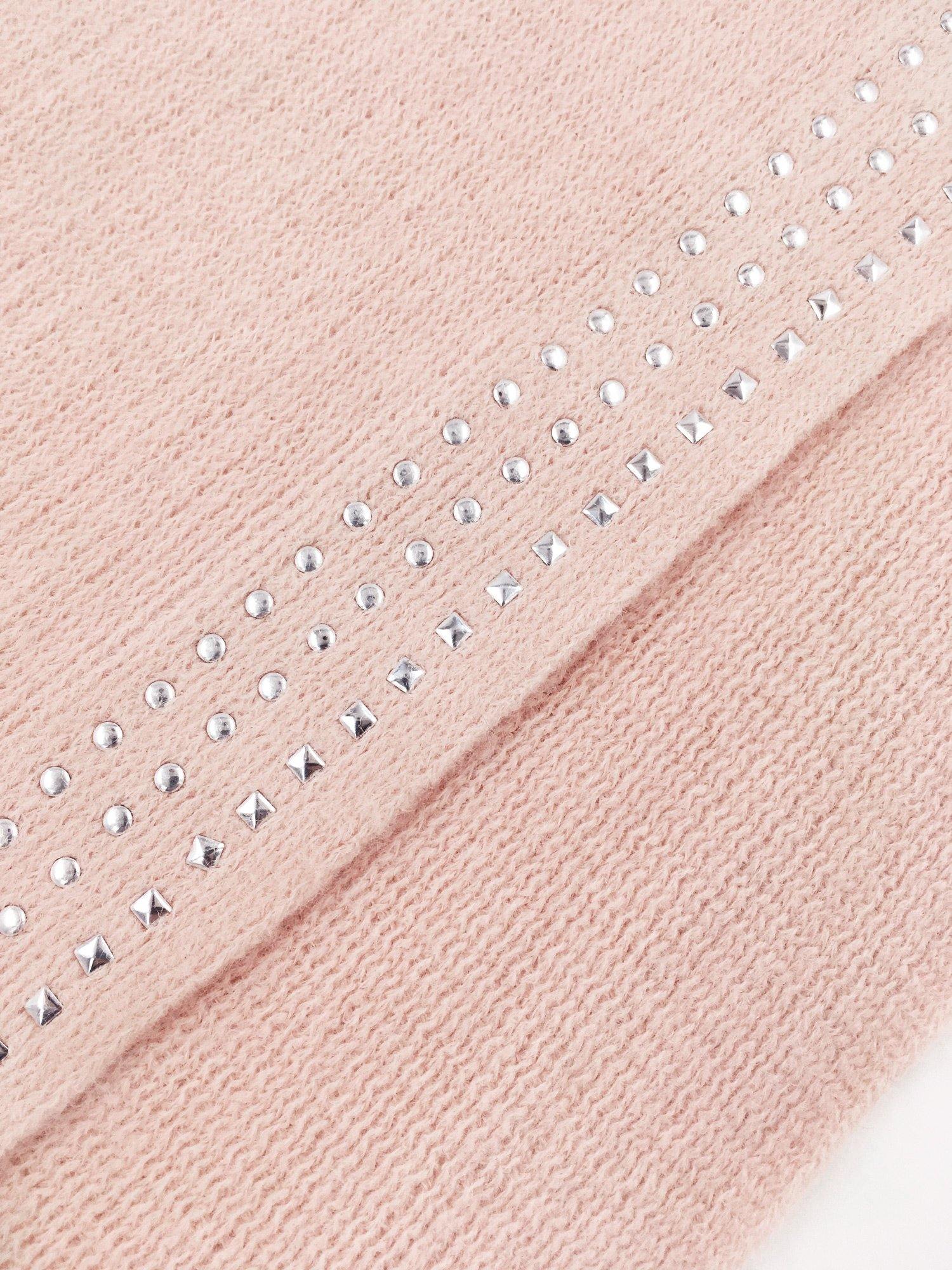 Studded Detail Fringe Knit Wrap - Shopmossrose
