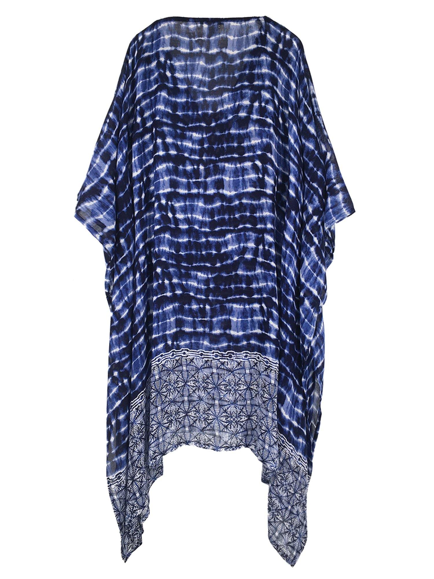 Moss Rose Blue Tie Dye Kaftan