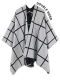 Reversible Plaid Ruana Wrap Shawl