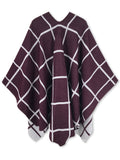 Reversible Plaid Ruana Wrap Shawl