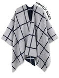 Reversible Plaid Ruana Wrap Shawl