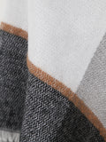 Grey Plaid Toggle Poncho Wrap
