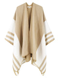 Neutral Striped Shawl Wrap