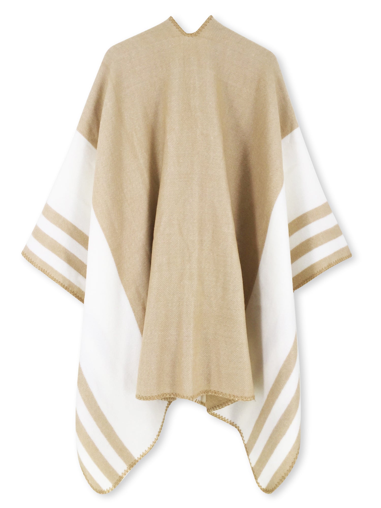 Neutral Striped Shawl Wrap