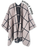 Reversible Plaid Ruana Wrap Shawl