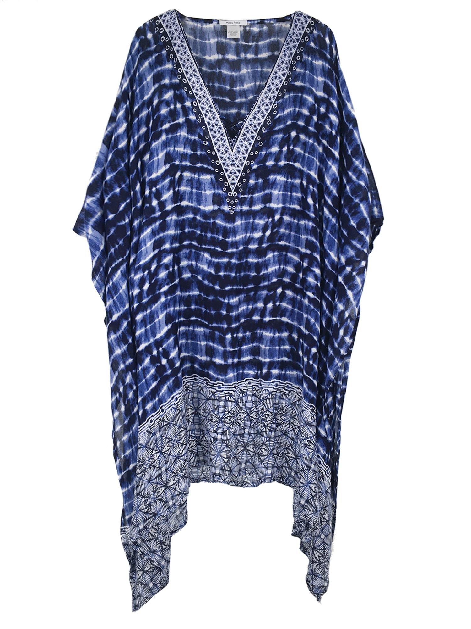 Moss Rose Blue Tie Dye Kaftan