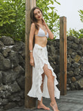 Moss Rose White Sand Dream Wrap Ruffle Sarong