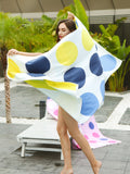 Moss Rose Quick Dry Beach Towel Yellow Dots