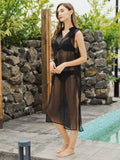 Moss Rose Side Slit Tunic Cover Up