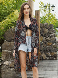 Black Flora Airy Cover Up - Shopmossrose