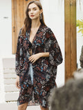 Black Flora Airy Cover Up - Shopmossrose
