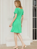 Solid Wrap Mini Dress