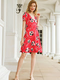 Floral Wrap Mini Dress - Shopmossrose