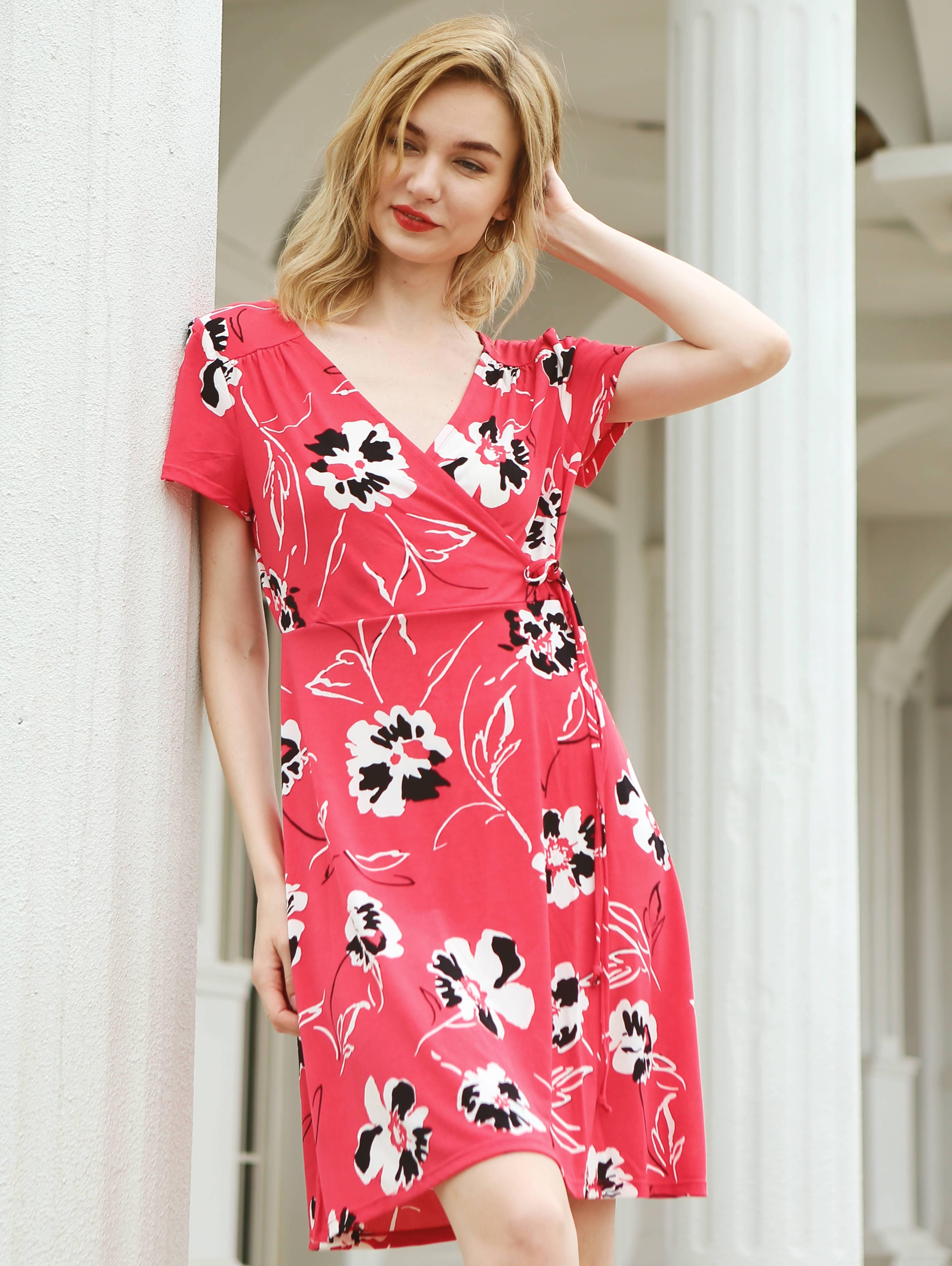 Floral Wrap Mini Dress - Shopmossrose