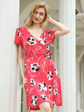 Floral Wrap Mini Dress - Shopmossrose