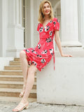 Floral Wrap Mini Dress - Shopmossrose