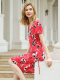 Floral Wrap Mini Dress - Shopmossrose