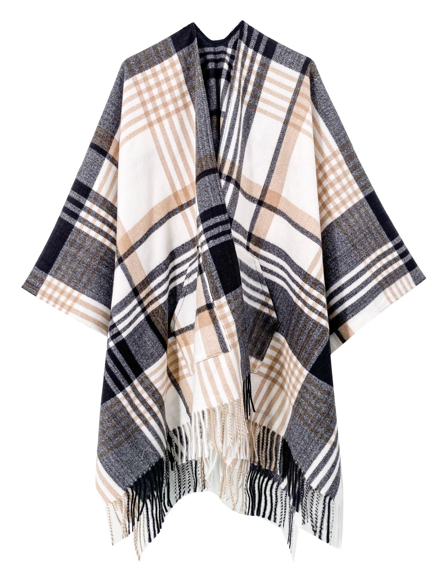 Black And Fawn Pocket Poncho - Shopmossrose