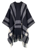 Black Check Poncho - Shopmossrose