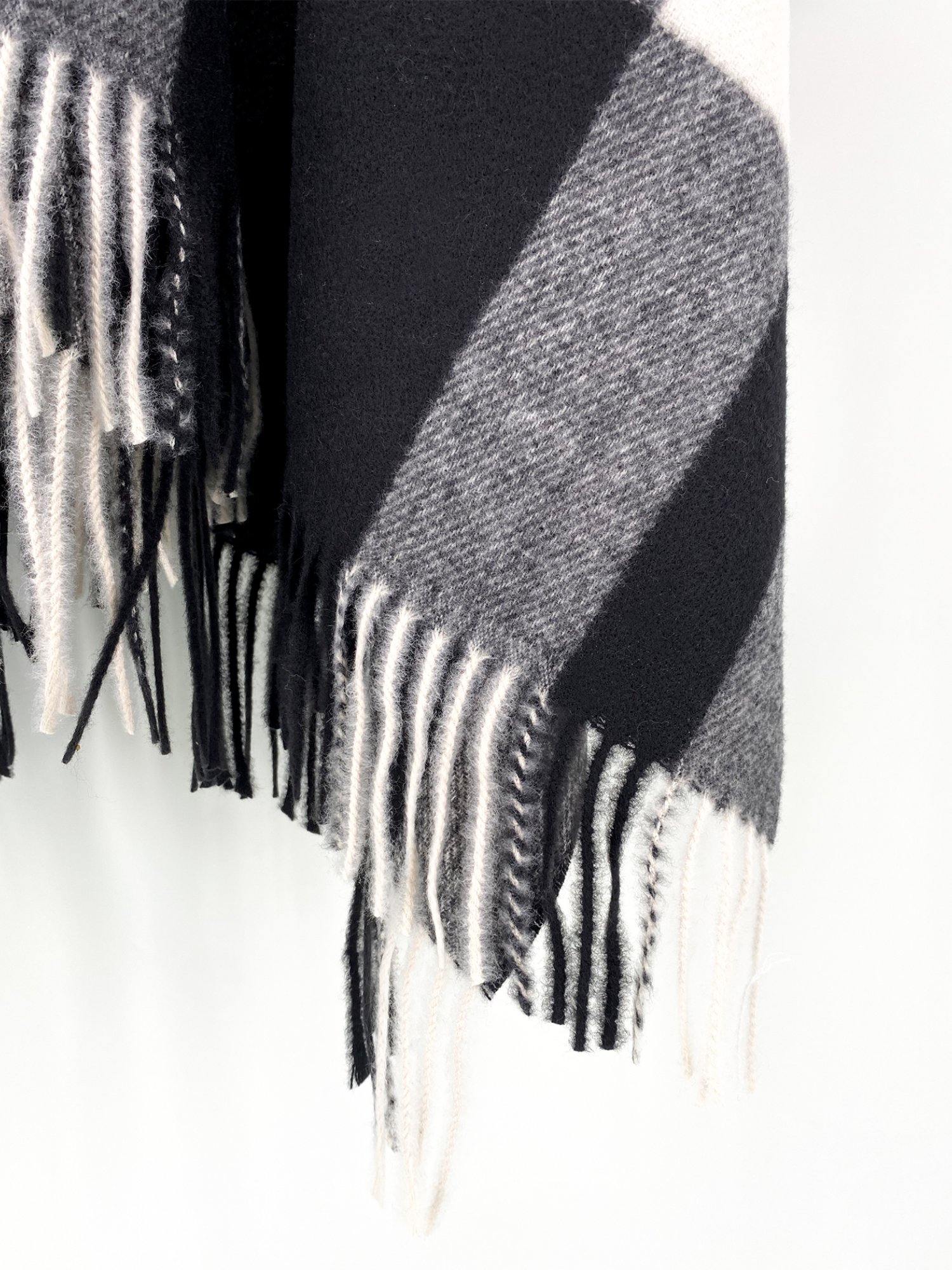 Black Check Poncho - Shopmossrose