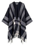 Black Check Warm Shawl Wrap