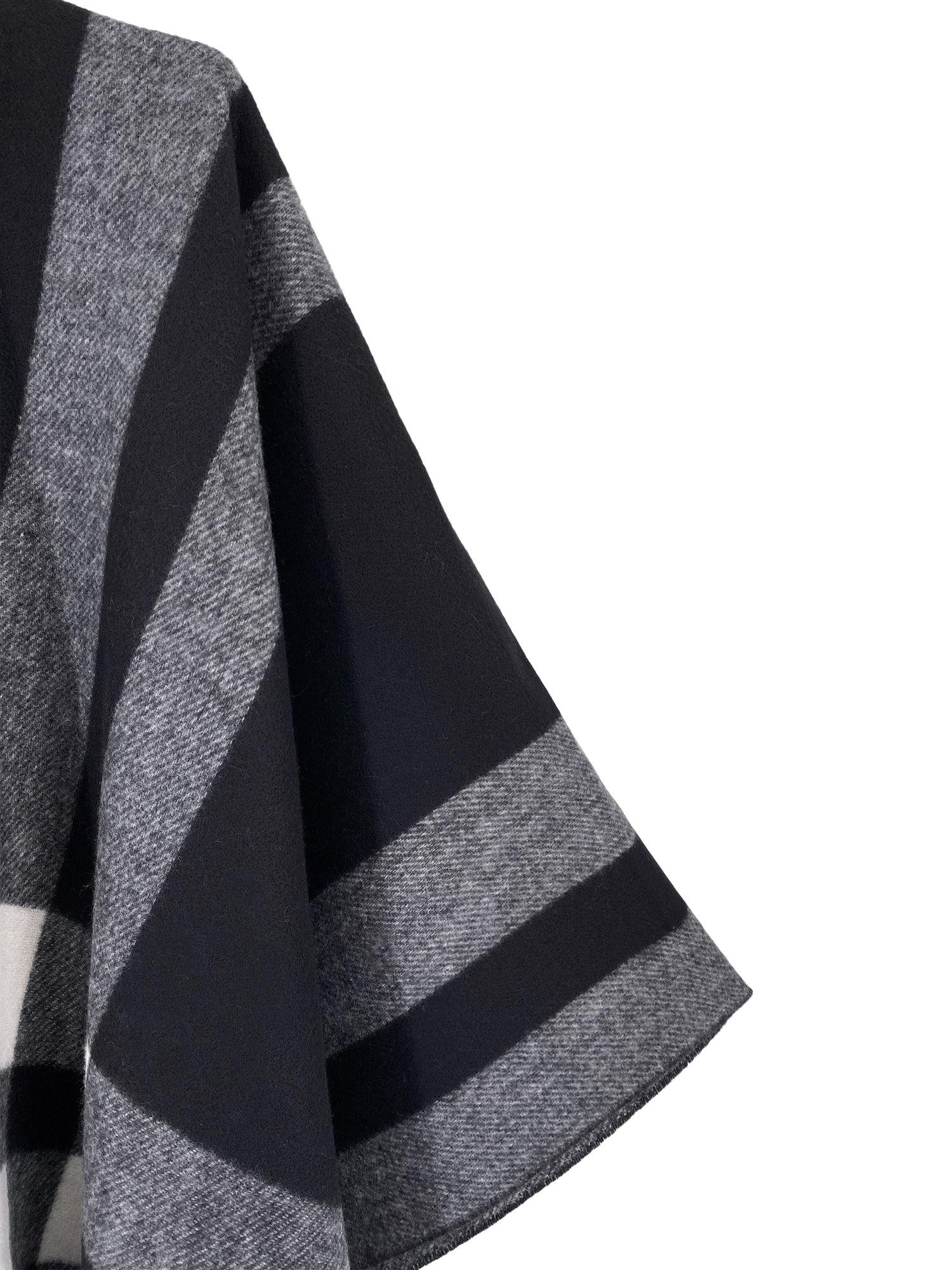 Black Check Poncho - Shopmossrose