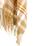 Camel And Cream Plaid Poncho - Shopmossrose