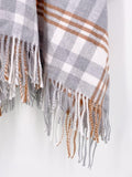 Cloudy Gray Plaid Poncho - Shopmossrose