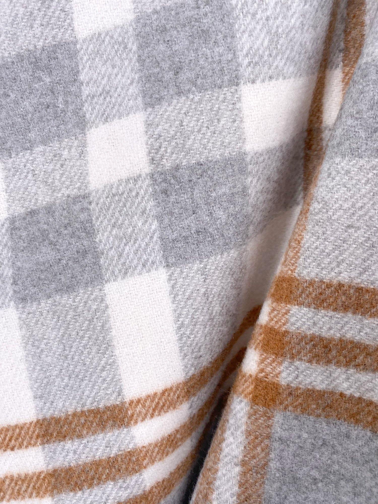 Cloudy Gray Plaid Poncho - Shopmossrose
